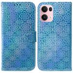 For OPPO Reno13 Pro Global Colorful Magnetic Buckle Leather Phone Case(Blue)