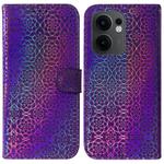 For OPPO Reno13 F 4G / 5G Colorful Magnetic Buckle Leather Phone Case(Purple)