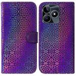 For Realme C53 / Narzo N53 Colorful Magnetic Buckle Leather Phone Case(Purple)