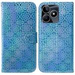 For Realme C53 / Narzo N53 Colorful Magnetic Buckle Leather Phone Case(Blue)