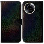 For Realme 11 5G Global Colorful Magnetic Buckle Leather Phone Case(Black)