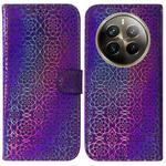 For Realme 12 Pro+ Global Colorful Magnetic Buckle Leather Phone Case(Purple)