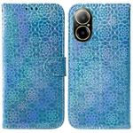 For Realme C67 4G Global Colorful Magnetic Buckle Leather Phone Case(Blue)