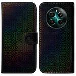For Realme 12+ Colorful Magnetic Buckle Leather Phone Case(Black)