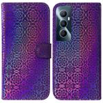 For Realme C65 4G Colorful Magnetic Buckle Leather Phone Case(Purple)