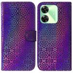 For Realme C61 / C63 / Note 60 Colorful Magnetic Buckle Leather Phone Case(Purple)