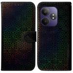 For Realme GT 6 / GT 6T / GT Neo6 Colorful Magnetic Buckle Leather Phone Case(Black)