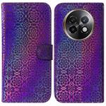 For Realme 13+ Global Colorful Magnetic Buckle Leather Phone Case(Purple)