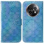 For Realme 13+ Global Colorful Magnetic Buckle Leather Phone Case(Blue)