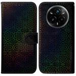 For Realme 14 Pro+ Colorful Magnetic Buckle Leather Phone Case(Black)