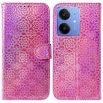 For Realme Neo7 SE Colorful Magnetic Buckle Leather Phone Case(Pink)