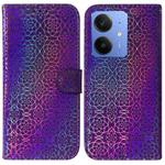 For Realme Neo7 SE Colorful Magnetic Buckle Leather Phone Case(Purple)