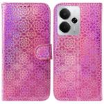 For Realme 14 Colorful Magnetic Buckle Leather Phone Case(Pink)