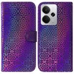 For Realme 14 Colorful Magnetic Buckle Leather Phone Case(Purple)