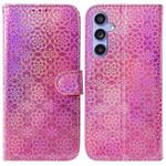 For Samsung Galaxy S23 FE 5G Colorful Magnetic Buckle Leather Phone Case(Pink)