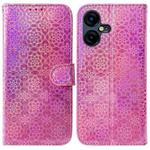 For Tecno Pova Neo 3 Colorful Magnetic Buckle Leather Phone Case(Pink)