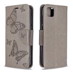 For Huawei Y5P / Honor 9S Two Butterflies Embossing Pattern Horizontal Flip Leather Case with Holder & Card Slot & Wallet & Lanyard(Grey)