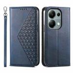 For Xiaomi Redmi Note 13 Pro 4G Cubic Grid Calf Texture Magnetic Leather Phone Case(Blue)