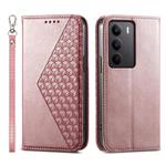 For Realme C75 / Realme 14x Cubic Grid Calf Texture Magnetic Leather Phone Case(Rose Gold)