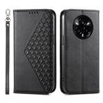 For Realme 14 Pro Cubic Grid Calf Texture Magnetic Leather Phone Case(Black)