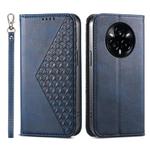 For Realme 14 Pro+ Cubic Grid Calf Texture Magnetic Leather Phone Case(Blue)