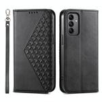 For Samsung Galaxy A05s Cubic Grid Calf Texture Magnetic Leather Phone Case(Black)