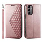 For Samsung Galaxy A05s Cubic Grid Calf Texture Magnetic Leather Phone Case(Rose Gold)