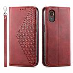 For Samsung Galaxy Xcover 7 Cubic Grid Calf Texture Magnetic Leather Phone Case(Red)