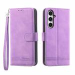 For Samsung Galaxy S23 FE Dierfeng Dream Line Leather Phone Case(Purple)