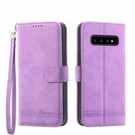 For Samsung Galaxy S10 Dierfeng Dream Line Leather Phone Case(Purple)