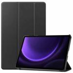 For Samsung Galaxy Tab S9 FE / S10 FE Custer Pure Color 3-Fold Holder Smart Leather Tablet Case(Black)