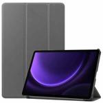 For Samsung Galaxy Tab S9 FE / S10 FE Custer Pure Color 3-Fold Holder Smart Leather Tablet Case(Grey)