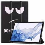 For Samsung Galaxy Tab S9 Custer Painted 3-Fold Holder Smart Leather Tablet Case(Big Eye Me)