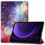 For Samsung Galaxy Tab S9 FE / S10 FE Custer Painted 3-Fold Holder Smart Leather Tablet Case(Milky Way Nebula)