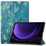 For Samsung Galaxy Tab S9 FE / S10 FE Custer Painted 3-Fold Holder Smart Leather Tablet Case(Apricot)