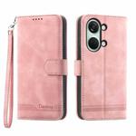 For OnePlus Ace 2V Dierfeng Dream Line Leather Phone Case(Pink)