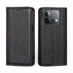 For vivo iQOO Neo 8 5G / 8 Pro 5G Grid Texture Magnetic Flip Leather Phone Case(Black)