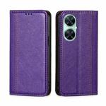 For Huawei Enjoy 60 Pro / nova 11i Grid Texture Magnetic Flip Leather Phone Case(Purple)
