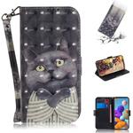 For Samsung Galaxy A21s 3D Painted Pattern Magnetic Attraction Horizontal Flip Leather Case with Holder & Card Slot & Wallet & Lanyard(Embrace Cat)
