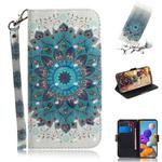 For Samsung Galaxy A21s 3D Painted Pattern Magnetic Attraction Horizontal Flip Leather Case with Holder & Card Slot & Wallet & Lanyard(Peacock Wreath)
