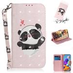 For Samsung Galaxy A21s 3D Painted Pattern Magnetic Attraction Horizontal Flip Leather Case with Holder & Card Slot & Wallet & Lanyard(Love-heart Bear)