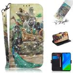 For Huawei P smart 2020 3D Painted Pattern Magnetic Attraction Horizontal Flip Leather Case with Holder & Card Slot & Wallet & Lanyard(Zoo)