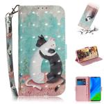 For Huawei P smart 2020 3D Painted Pattern Magnetic Attraction Horizontal Flip Leather Case with Holder & Card Slot & Wallet & Lanyard(Black White Cat)