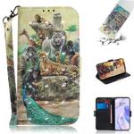 For Huawei P40 lite 5G 3D Painted Pattern Magnetic Attraction Horizontal Flip Leather Case with Holder & Card Slot & Wallet & Lanyard(Zoo)