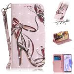 For Huawei P40 lite 5G 3D Painted Pattern Magnetic Attraction Horizontal Flip Leather Case with Holder & Card Slot & Wallet & Lanyard(Butterfly High Heels)