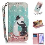For Huawei P40 lite 5G 3D Painted Pattern Magnetic Attraction Horizontal Flip Leather Case with Holder & Card Slot & Wallet & Lanyard(Black White Cat)