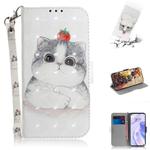 For Huawei P40 lite 5G 3D Painted Pattern Magnetic Attraction Horizontal Flip Leather Case with Holder & Card Slot & Wallet & Lanyard(Cute Cat)