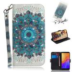 For Huawei Y5p 3D Painted Pattern Magnetic Attraction Horizontal Flip Leather Case with Holder & Card Slot & Wallet & Lanyard(Peacock Wreath)