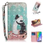 For Huawei Y6p 3D Painted Pattern Magnetic Attraction Horizontal Flip Leather Case with Holder & Card Slot & Wallet & Lanyard(Black White Cat)