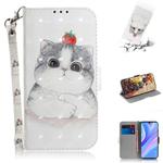 For Huawei Y8p / P Smart S / Enjoy 10s 3D Painted Pattern Magnetic Attraction Horizontal Flip Leather Case with Holder & Card Slot & Wallet & Lanyard(Cute Cat)
